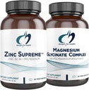 Zasnova za zdravje Magnezij Glycinate Complex (60 kapsul) & Cink Supreme (90 kapsul) - Visoka absorpcija Magnezij z cinkovim biglicinatom Chelat s kofaktorji za imuno podporo