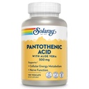 SOLARAY Pantotenska kislina 500mg - Vitamin B 5 za koencim-A proizvodnjo in energijo Presnova, lasje, koža in nohti Podpora - Vegan, Lab preverjen, 60-dnevni garancije - 100 Serving, 100 VegCaps