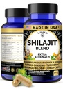 Lunakai ZDA Made Pure Shilajit kapsule z Ashwagandha, Rhodiola & Cordyceps - Extra Strength Shilajit Extract za moške in ženske, 60ct