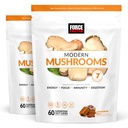 Sila Factor Sodobne gobe Mehki žveči, Gobe dodatek z levi griva, Turčija rep, & Cordyceps za podporo energije, imunitete, & Digestija, Cimet Roll, 120 Soft Chews, 2-Pack