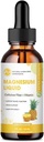 M palca Magnezijev Glicinat Tekoča, visoka absorpcija Magnezijeve tekoče kapljice s celulozno vlakno, bromelain, vitamin B6, C, D, cink, magnezij dopolnilo za otroke in odrasle, Ananasov okus, 1 pakiranje