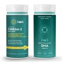 Iwi Omega-3 Essential & DHA Omega-3 Bundle, 30 Serving, Veganska rastlina na osnovi Algae Omega 3, Krill & Fish Oil Alternative, Brez ribjega pookusa