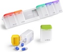 Tedenske tablete Organizator Magnetic, Odstranljive tablete Box 7 Day 1 Čas na dan, Velika tableta Case Travel, Teden enkrat dnevno Medication Dispenser, Medicine Container Imetnik za dodatek vitamina, bela