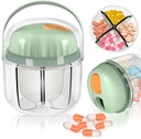 Prenosne tablete Box, GloDeals tedenske tablete Organizator 7-dnevni potovalne medicine Organizator NO-BPA Vlažen dokaz Prenosljivi Medicine zabojnik za vitamine, Fish olja, Dodatki (zelena)