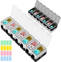 Tedenska tabletka Restree Organizator, 14 Kompartments Prenosne tablete Box, 2 krat na dan AM/PM Medicina Organizator, Vlažno-Proof tablete Primer za vitamine, Medicina, ribje olje / Dobavitelji (bela)