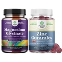 Sveženj čistega magnezija Glycinate 400mg na strežbo za Mood Sleep in sprostitev 240ct in ekstra moč cinka Gumiji za odrasle - imunitete Gumies za odrasle
