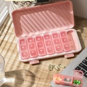 Organizator tablete 3X na dan, Roza tablete Organizator 3 krat na dan, svetlo-proof tablete Box 7 dan tablete primeri, Brez besedilne tablete polje organizator,Flat Medicine Organizator škatle za zadrževanje vitaminov in zdravila (Pink)