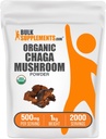 BulkSupplements.com Organic Chaga gobe v prahu - Chaga goba dodatek, Superfood dodatek - Vegan & Gluten Free, 500mg na serviranje, 1kg (2,2 lbs) (Pack of 1)