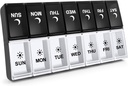 7 Day Pill Organizator 2 krat na dan, Veliko tedensko AM Pill Box, Day Night Medicine Organizator, Pill Case dvakrat na dan, Pill Container