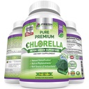 SVEŽA ZDRAVSTVENA CARE Premium Klorella dodatek, 1200mg Pure Vegan prašek kapsule, 180 Klorofil in CFG tablete, naravna detox superfood, naravno vsebuje B vitamine in minerale