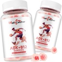 Vitamin ADK+B12 Gummies Dopolnila: Vitamin D3 K2 (MK-7) z B12 za moške Žvečljive Veganske multivitaminske podpore Kost Možgani Imunsko kožo Srce Sladkor Brez maline Okusna 2 paketi