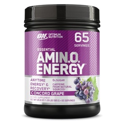 Optimum Nutrition Amino Energy - Pred treningom z zelenim čajem, BCAA, Aminokisline, Keto Prijazno, Green Coffee Extract, Energy Powder - Concord Grozdje, 65 Servisi (Packaging May Vary)
