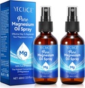 2Pack čisto magnezijevo olje Spray, 100% naravni magnezijev pršilo - Organski Magnezijev pršilo za telo - Magnezijev pršilo v stekleni steklenici, Magnezijevo olje za noge, izboljša okrevanje mišic - 4 Fl.Oz