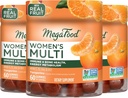 MegaFood Women's Multi - multivitamin za ženske- Gummy Vitamini- Vitamin C, Vitamin D, cink, Vitamin B12 & Holin-Imunska podpora in zdravje kosti- Vegetarian- Tangerine- 60 Gumies(30 Servings) 3 Pack
