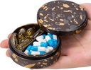Kovinske tablete Primer 2 Kompartment tablete Box - Prenosne tablete Organizator za žep ali torbico, vodoodporne potovalne medicine Vitamin Container držati ribje olje in dodatki Camo