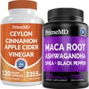 5-v-1 Ceylon Cinamon w Apple Cider Vinegar, Kurkuma, & Ginseng Root (120ct) & 6-v-1 Maca Root Ashwagandha w DHEA & Black Pepper Frust (120ct) Bundele - Energija, Mood, & Imunska podpora