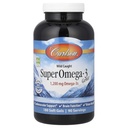 Carlson - Super Omega-3 Gems, 1200 mg Omega-3s, kardiovaskularna podpora, delovanje možganov in vid zdravje, 180 mehkih gelov