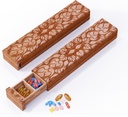 Lesene tablete Organizator, 7 Day tablete Box, potovalne tablete Box, Lesene tablete Primer Varovanje zasebnosti Kot nalašč za zdravila, vitamini, ribja olja, dodatki (Sapele)