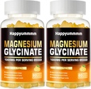 Magnezij Glycinate Gumies 1000mg - Brez sladkorja Magnezij Kalij dodatek z vitaminom D, B6, CoQ10 za mirno Mood in podporo za spanje - 120 Orange Gummies.