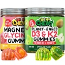 OH MOJ CHEWY Magnezij + D3K2 Gummies Bundele – 2 steklenici (60 vsak) – Jagodna banana & Apple Kiwi