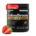 ColonBroom Premium Powder Supplement (Strawberry) - Colon Broom Psyllium Husk Fiber Powder Drink - Gluten brezplačno, ne-GMO čiščenje kolonij za napihnjenost Relief & Gut zdravje, 50 Servinges