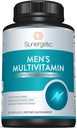 Sunergetic Premium moška podpora – Močni multivitaminski– Podpira energijo, Stamina, vzdržljivost in stres upravljanje – z cinkom, Ashwagandha, Maca, L-karnitin in vitamini – 120 kapsul