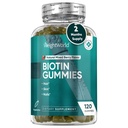 TežaWorld Biotin Gummies za lase, kožo in nohte 5000mcg - 120 Count (60 Servings) - Biotin dopolnila za ženske in moške - Naravne mešanice jagode arome Biotin Gummy - Vegetarian & Third-Party Tested
