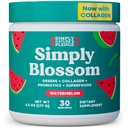 Preprosto Blossom Nutrition Daily Greens & Superfood Powder + kolagen + probiotiki za žensko prebavno zdravje in napihnjenost. Pomoč vaše zdravje Bloom - 30 dan dobave - lubenica