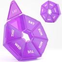 Tedenske tablete Organizator, 2 Pack Prenosne tablete Box Medicine Primer 6 Barve (Sedem dni) Nova izdaja za vitamin/ribje olje/pills/Dodatki-artritis prijazno (Purple)