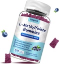 L-metilfolate Gumies z metil B12 - Moč Mood, Optimizacija zdravja možganov in utrjevanje imunskega sistema. Borovničeva aroma št. 60.