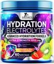 Hidracija Elektrolit Powder 1200mg - Dnevna tekočina Relenisher Drink Mix - Elektrolit Množitelj z minerali, Kalij & Real sol, Keto, Non-GMO - Okusne sadne arome Elektroliti - 60 Serving