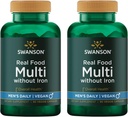 Swanson Real Food Multi Moški multivitaminski multimineralni moški za zdravljenje prostate Stress Response Bladder dodatek Vegan Gluten-free Non-GMO 90 Veggie kapsule Veg Caps (2 paket)