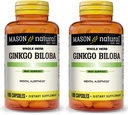 Mason Vitamini Ginkgo Biloba 500 mg 180 kapsul želatine v steklenici, pakiranje po 2 steklenici skupaj 360 kapsul