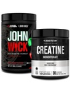 Jacked Factory X John Wick - Wick Mode Pre Workout Powder (Osaka Cherry Blossom, 40 Servings) & Kreatin monohidrat v prahu (Nearomatiziran, 30 Serving)