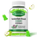Organic Valerian Root Gumies, Zeliščni dodatek za sprostitev in podporo razpoloženja, Spanje Gumies brez melatonina za odrasle, Vegan, Non-GMO, Apple Flavor, 60 Count