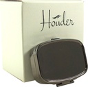 Houder Classy Gray Metal Pill Box Okrasne tablete zaboj z darilno škatlo - nosite Meds v slogu (rektakotno)