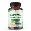 All-in-1 Wormwood Black Walnut Cele Cloves Ginger - podpira zdravje jeter in Aids Prebava - Izdelano v ZDA -150 Kapsule
