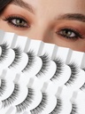 Naravne mačje trepalnice lažne lasulje 14mm lažne trepalnice Naraven videz 0.1MM Thin Band Strip Lashes Pack C Curl Fake trepalnice Wispi Cat oči las 3D Volume Siligli Lashes 7 Par