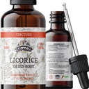 Sladkorni tinktura, organski izvleček sladkega korena (Glycyrrhiza Glabra) Posušen koren, zeliščni dodatek, ne-GMO v hladno pripravljeni organski zelenjavni glicerin 2 oz, 670 mg