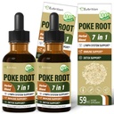 Lymph sistem podpora s Poke Root kapljice, Limphatic Drainage Supplement for Lymphedema, 7 v 1 Formula z Goldenseal Extract za imunske podpore, Dandelion za Detox in čiščenje. 4oz