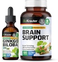 BIO KRAUTER Ginkgo Biloba Tinkture 2 Fl. Oz. & Podpora za možgane 100 kapsul