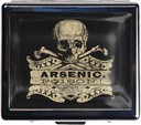 7 dni Chromed svetleče srebrne tablete Organizator z ogledalom v notranjosti ima 8 ločenih predelkov Pravokotnik 7 dni Pill Box primeru tablete (Vintage Arsenic lobanjski strup)