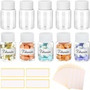 10Pcs tablete steklenice s praznimi nalepkami - 30ml Medicine kontejnerji z vijak kape- Plastic Prazne majhne tablete vsebnika Puh-Proof Jasno vzorec Jar za Dispense za tekoče trdno ime Nalepke