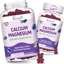 2 Pack kalcij magnezijev cink Gumiji z vitaminom D3 & B12, brez sladkorja kalcij dopolnila za ženske, Vegan borovnice aroma
