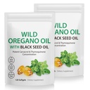 2 Pack Oil of Oregano Softgels, Oregano Oil Kapsule, 165 mg Carvacrol, 2 v 1 Formulirano olje Oregano s črnim oljem 200mg, Oregano Oil dopolnilne kapsule