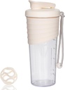 Shaker steklenica za mešanice beljakovin, 24 oz, Protein Shaker z žogo whisk, Mixer steklenica, Prenosni Pre Workout Whey Drink Shaker Cup, Beige