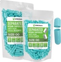 XPRS Nutra Vegan Velikost 00 Ločene kapsule - 500 Premium prazne kapsule Ločene v vrečah - 00 Tablete Prazne za polnjenje DIY (Aqua)