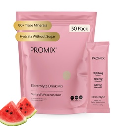 ProMix Nutrition Elektroliti powder Hydration Packets - himalajska roza sol, magnezij, kalij, vitamin C - soljena lubenica, rahlo sladkana - 30 Servinga (Pack of 30)