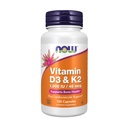 NOW Foods Vitamin D-3 & K-2 - 120 Veg kapsul