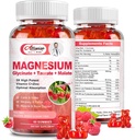 Magnezij dopolnilo kompleksne žvečilke, brez sladkorja Magnezij Glycinate 500mg za odrasle in otroke, z Taurate 200mg, Malate, Kalcij, COQ10, Multivitaminski za spanje, srce in zdravje kosti
